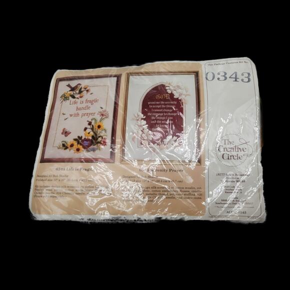Vintage The Creative Circle Life Is Fragile/Serenity Prayer Needlework Kit - Picture 9 of 9